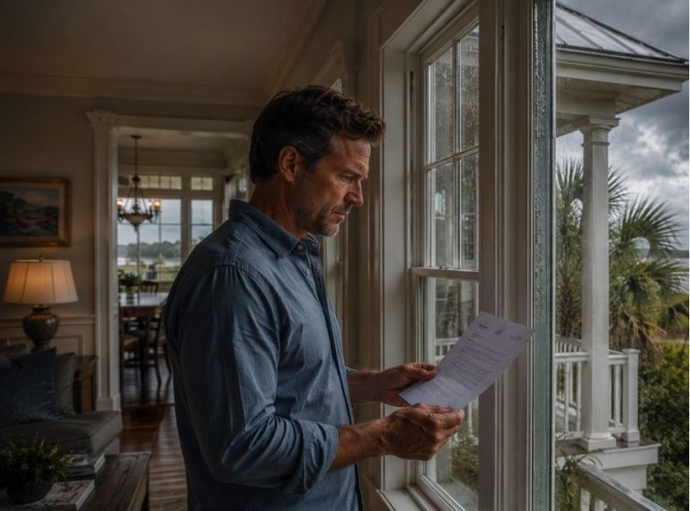 homeowner holding a homeowners insurance non-renewal letter
