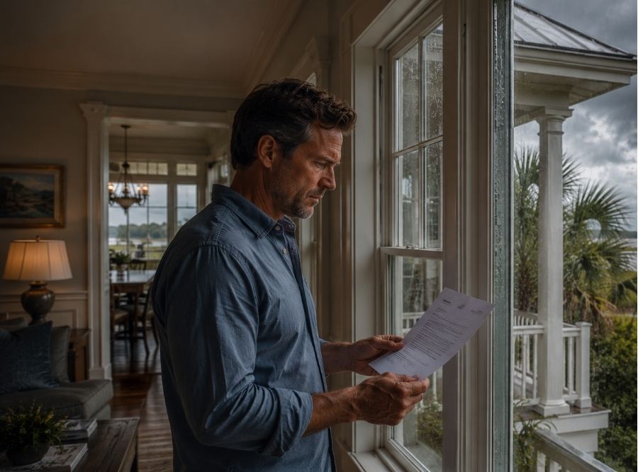 homeowner holding a homeowners insurance non-renewal letter